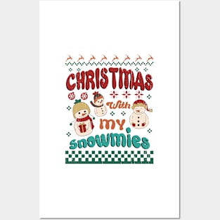 Christmas With My Snowmies, Retro Christmas Posters and Art